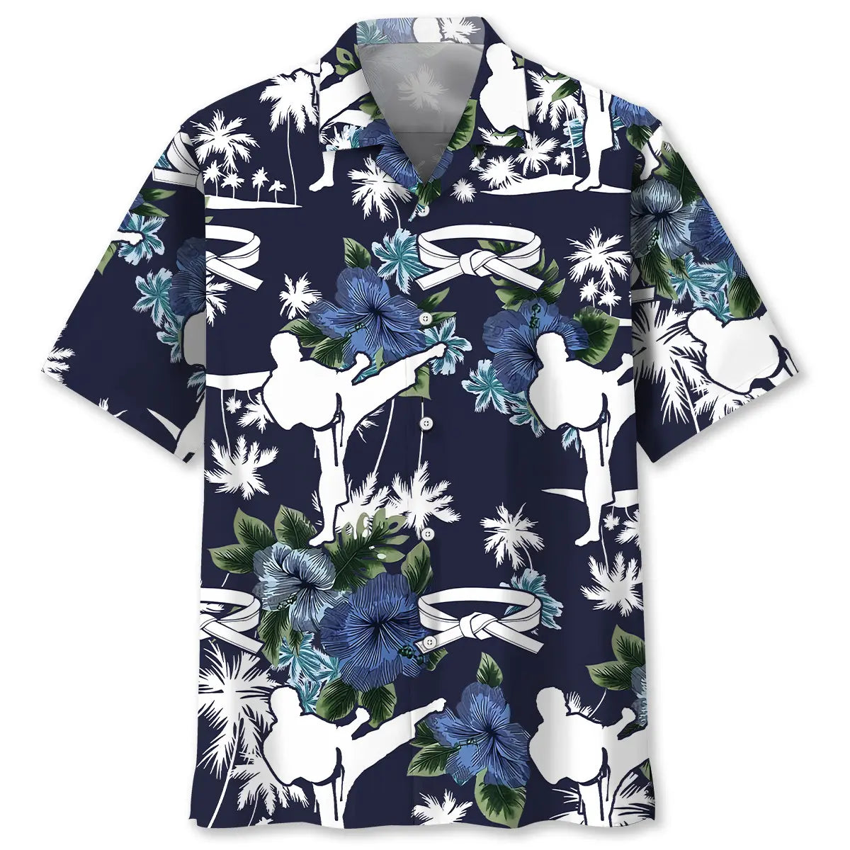 Hawaiian Shirt / Adults / S Karate Blue Nature Hawaiian Shirt