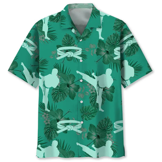 Hawaiian Shirt / Adults / S Karate Kelly Green Hawaiian Shirt
