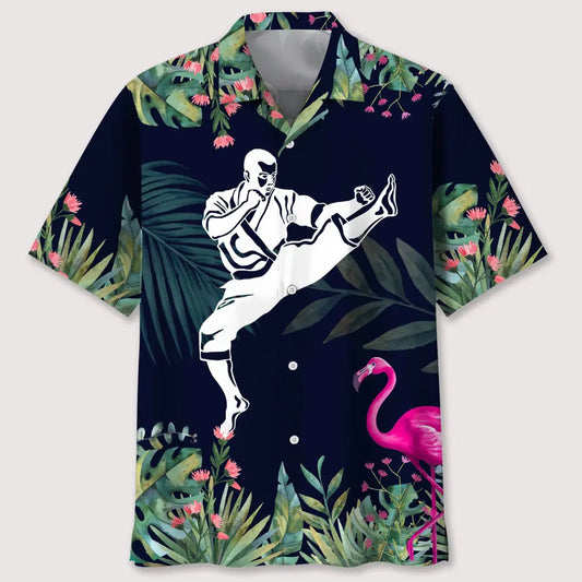 Hawaiian Shirt / Adults / S Karate Tropical Leaf Hawaiian Shirt