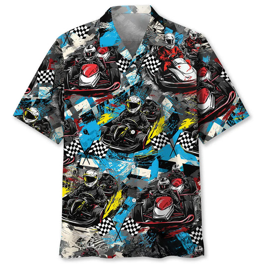 Hawaiian Shirt / Adults / S Karts Racing Go Kart Hawaiian Shirt