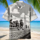 Kentuckey Derby Black And White Art Hawaiian Shirt