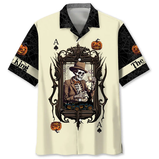 Hawaiian Shirt / Adults / S King Pumpkin Card Halloween Hawaiian Shirt
