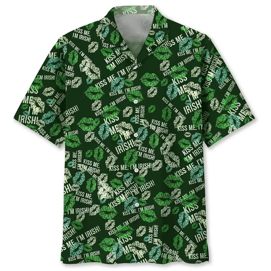 Hawaiian Shirt / Adults / S Kiss Irish St.Patrick Day Hawaiian Shirt