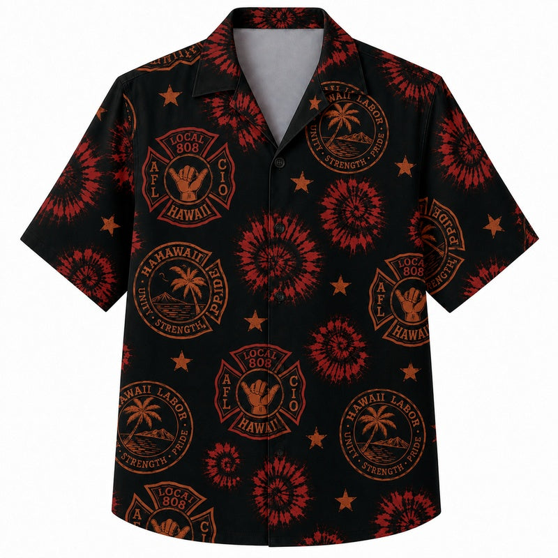 Labor Day Hawaiian Shirt- Aloha Union Sunburst Print for the Weekend