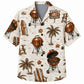 Labor Day Hawaiian Shirt - Backyard Grill & Palm Cookout Print for Men