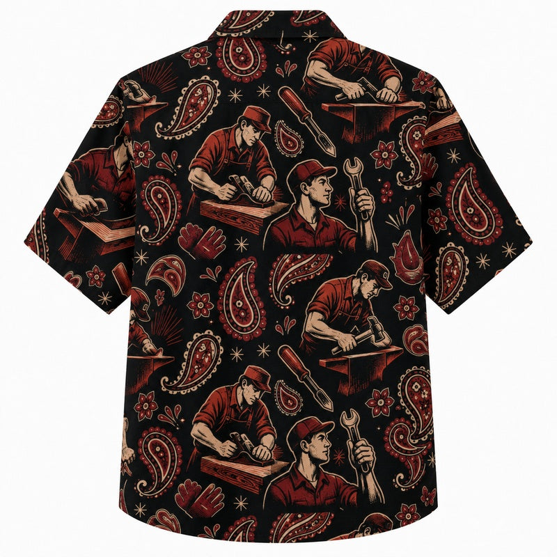 Labor Day Hawaiian Shirt- Ballpark Paisley Print for the Long Weekend