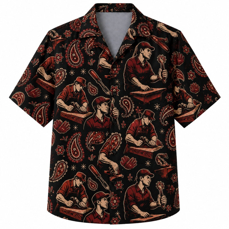 Labor Day Hawaiian Shirt- Ballpark Paisley Print for the Long Weekend