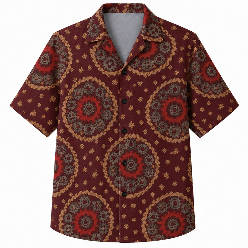 Labor Day Hawaiian Shirt- Bandana Mandala Paisley Print for Summer