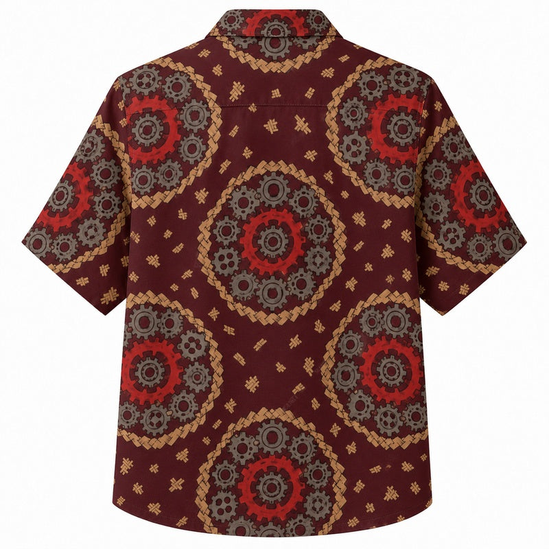 Labor Day Hawaiian Shirt- Bandana Mandala Paisley Print for Summer