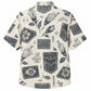 Labor Day Hawaiian Shirt - Bandana Patch & Leaf Stamp Print for Men