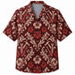 Labor Day Hawaiian Shirt- Burgundy Damask Tool Print for the Weekend