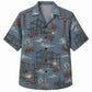 Labor Day Hawaiian Shirt- Crane and Steel Frame Print for Summer Days
