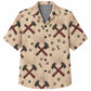 Labor Day Hawaiian Shirt- Crossed Hammers and Gears Print for Summer