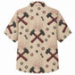 Labor Day Hawaiian Shirt- Crossed Hammers and Gears Print for Summer