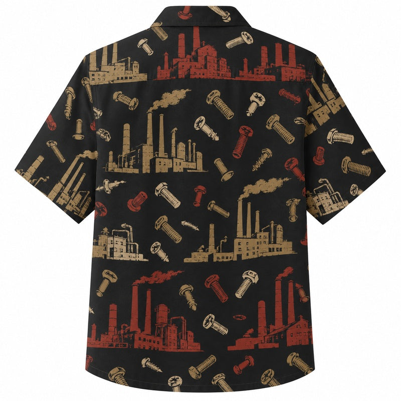 Labor Day Hawaiian Shirt- Factory and Bolt Print for the Long Weekend
