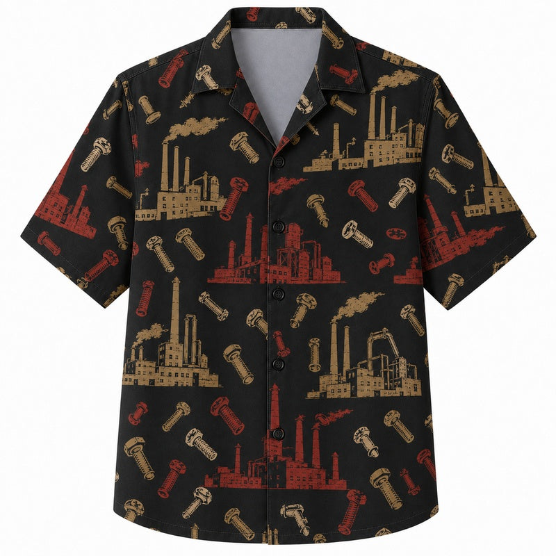Labor Day Hawaiian Shirt- Factory and Bolt Print for the Long Weekend