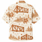 Labor Day Hawaiian Shirt Featuring Bridge Skyline Hibiscus Print for Summer