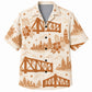 Labor Day Hawaiian Shirt Featuring Bridge Skyline Hibiscus Print for Summer