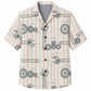 Labor Day Hawaiian Shirt- Gear and Machinery Pinstripe Print