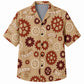 Labor Day Hawaiian Shirt- Gear and Measuring Tape Print for Workers