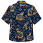 Labor Day Hawaiian Shirt - Golden Worker & Floral Burst Print for Men