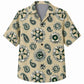 Labor Day Hawaiian Shirt - Green Gear & Paisley Swirl Print for Men
