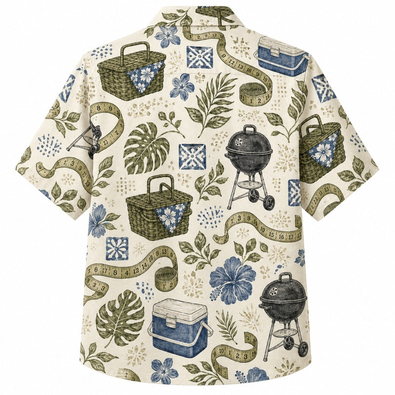 Labor Day Hawaiian Shirt- Grill Cooler and Picnic Basket for the Cookout