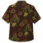 Labor Day Hawaiian Shirt- Hard Hat and Hibiscus Bloom Print for Summer