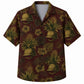 Labor Day Hawaiian Shirt- Hard Hat and Hibiscus Bloom Print for Summer