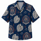 Labor Day Hawaiian Shirt - Island Crest & Monstera Leaf Print for Men