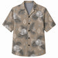 Labor Day Hawaiian Shirt - Khaki Hard Hat & Palm Frond Print for Men