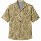Labor Day Hawaiian Shirt- Khaki Tonal Damask Print for Summer