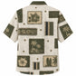 Labor Day Hawaiian Shirt- Linen Panel and Surfboard Print for Workers