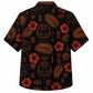 Labor Day Hawaiian Shirt- Midnight Hibiscus Hard Hat Print for Summer