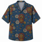 Labor Day Hawaiian Shirt- Ornamental Gear and Rosette Print for Summer