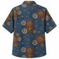 Labor Day Hawaiian Shirt- Ornamental Gear and Rosette Print for Summer