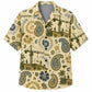 Labor Day Hawaiian Shirt- Paisley Crane and Refinery Print for the Holiday