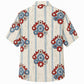Labor Day Hawaiian Shirt- Red and Blue Floral Rosette Print for Summer