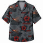 Labor Day Hawaiian Shirt- Red Hibiscus and Workshop Tools Print