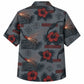 Labor Day Hawaiian Shirt- Red Hibiscus and Workshop Tools Print