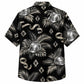 Labor Day Hawaiian Shirt - Silver Hard Hat & Palm Frond Print for Men