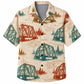 Labor Day Hawaiian Shirt- Steel Bridge and City Skyline Print