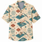 Labor Day Hawaiian Shirt- Teal Ledger and Workshop Badge for Summer