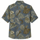 Labor Day Hawaiian Shirt- Toolkit Bucket and Hibiscus Print for the Cookout