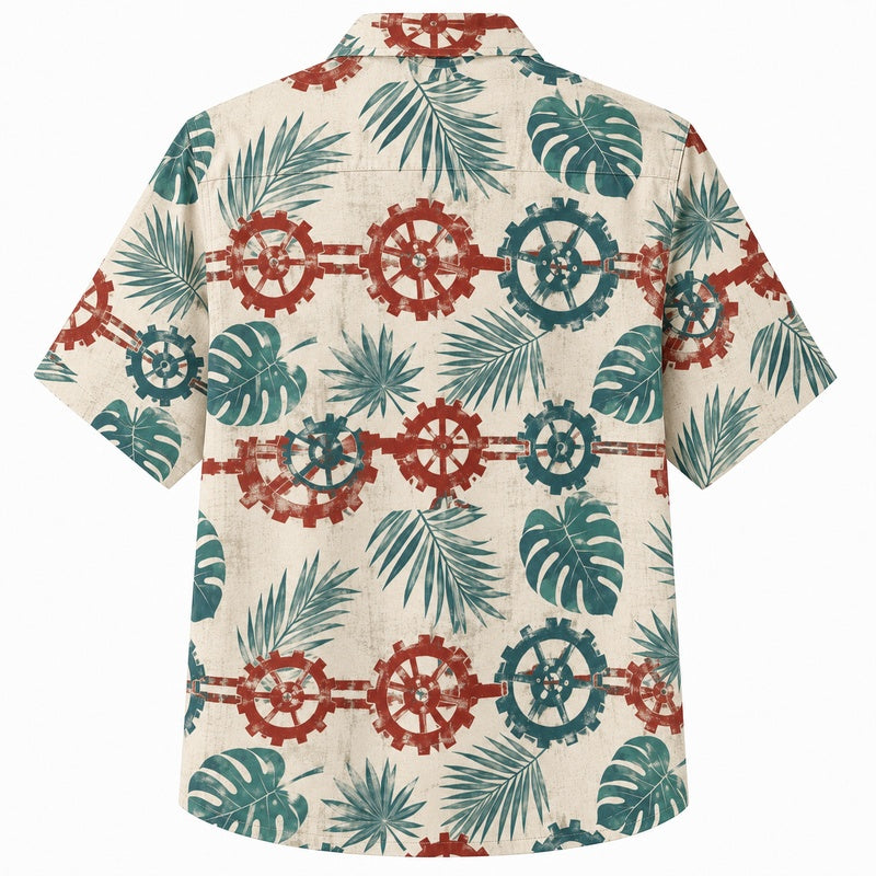 Labor Day Hawaiian Shirt- Tropical Gear and Monstera Print for Summer