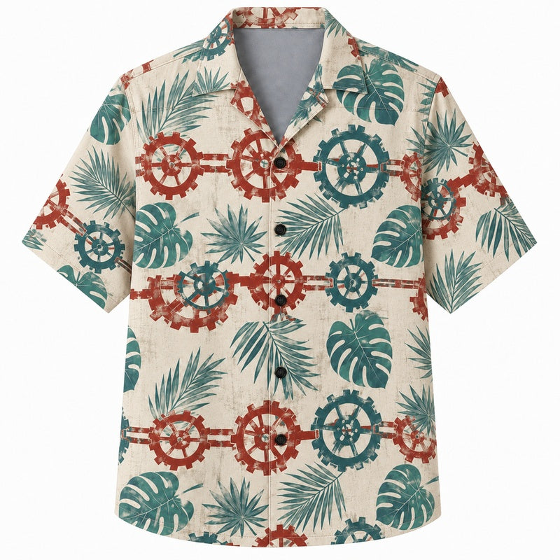 Labor Day Hawaiian Shirt- Tropical Gear and Monstera Print for Summer