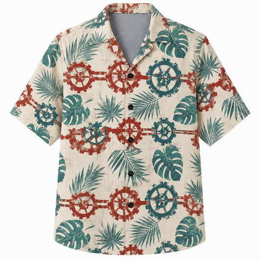 Labor Day Hawaiian Shirt- Tropical Gear and Monstera Print for Summer