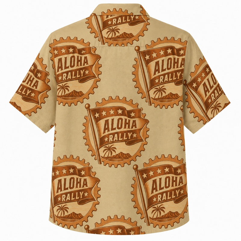 Labor Day Hawaiian Shirt with Aloha Rally Banner Print for Men and Women