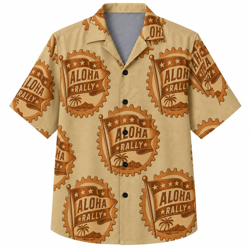 Labor Day Hawaiian Shirt with Aloha Rally Banner Print for Men and Women