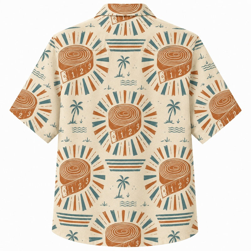 Labor Day Hawaiian Shirt with Sun Wood Log Palm Print for Men and Women